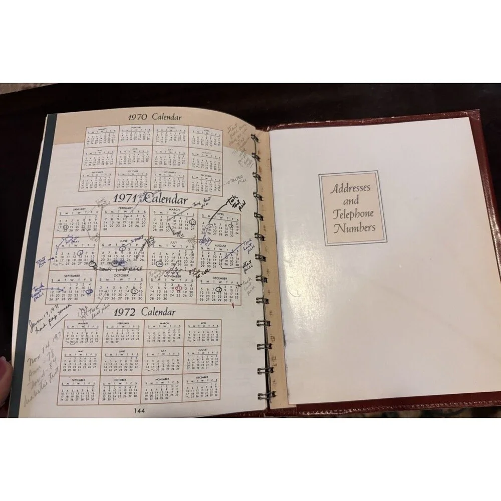 Eatons At A Glance Executive Planner 1971 Vintage Calendar Appointment Used